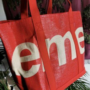 Supreme Raffia Tote Bag - Red (2020)